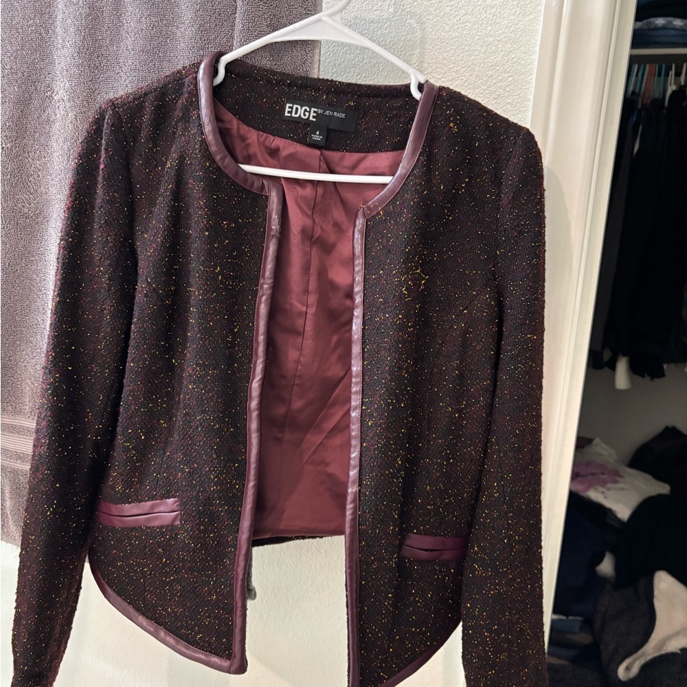 Edge Women's Dark Jacket with Purple Trim